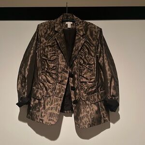 Chicos jacket with muted leopard print .